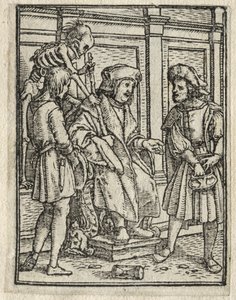 Taniec śmierci: kanon lub prebendariusz, sędzia. autorstwa Hans Holbein