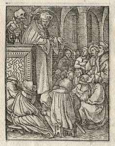 Taniec śmierci: kaznodzieja, ksiądz. autorstwa Hans Holbein