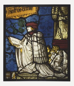 Kanon premonstratensów; ok. 1520 (garnek metalowy i bezbarwne szkło, farba tlenkowa i srebrna bejca; ołów przyszedł) autorstwa Hans Holbein der Jüngere