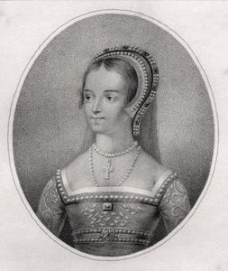 Catherine Parr, rytowane przez Bocqueta, z „Katalogu autorów królewskich i szlachetnych”, wydanego w 1806 r. autorstwa Hans Holbein der Jüngere