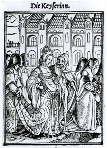 Śmierć i cesarzowa, z „Tańca śmierci”, ryciny przez Hansa Lutzelburgera, ok. 1538 autorstwa Hans Holbein der Jüngere