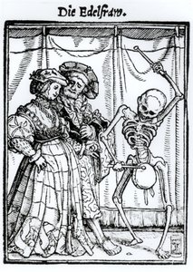 Śmierć i szlachcianka z „Tańca śmierci”, rycina Hansa Lutzelburgera, ok. 1538 autorstwa Hans Holbein der Jüngere