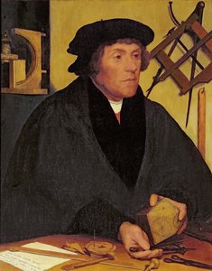 Portret Nicholasa Kratzera (1487-c.1550) członka Corpus Christi College, a później królewskiego astronoma króla Henryka VIII, XIX-wieczna kopia z 1528 r., oryginał w Luwrze