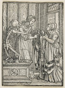 Hrabina z Tańca Śmierci (Lyon), 1538, 1523-1526 autorstwa Hans Holbein der Jüngere