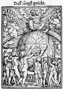 Sąd Ostateczny, z "Tańca śmierci", rycina Hansa Lutzelburgera, ok. 1538 r. autorstwa Hans Holbein der Jüngere