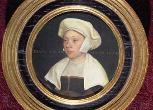 Żona dygnitarza na dworze króla Henryka VIII, 1534 (para 72441) autorstwa Hans Holbein der Jüngere