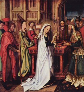 Darstellung Christi im Tempel Ołtarz dominikanów, lewe wewnętrzne skrzydło, dolny panel: Przedstawienie Chrystusa w świątyni autorstwa Hans Holbein the Elder