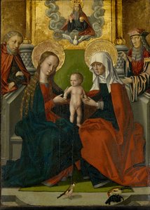 Św. Anna z Dziewicą z Dzieciątkiem, Józefem, Joachimem, Bogiem Ojcem i Duchem Świętym autorstwa Hans Holbein the Elder