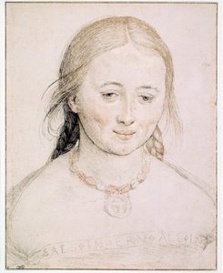 Głowa młodej kobiety Rysunek na czubku metalu, pióra i krwi Hansa Holbeina stare (1460-1524) XVI-wieczne słońce. 0,19x0,15 m Paryż, Musee du Louvre