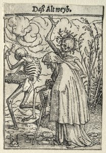 Taniec śmierci:  Stara kobieta autorstwa Hans Holbein the Younger