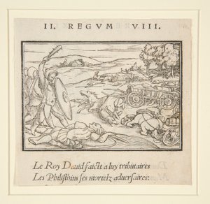 David podporządkowuje swoich wrogów (recto); Dawid i Uriasz (verso) autorstwa Hans Holbein der Jüngere
