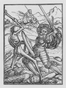 Taniec śmierci Holbeina: Żołnierz autorstwa Hans Holbein der Jüngere