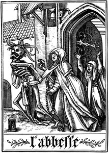 Opatka odwiedzona przez śmierć, 1538 autorstwa Hans Holbein der Jüngere