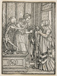 Hrabina z „Tańca śmierci” (Lyon), 1538 r. autorstwa Hans Holbein the Younger
