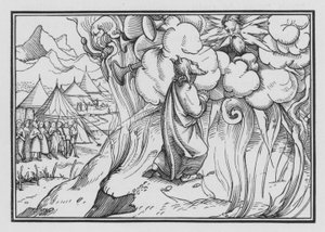 Straszna obecność Boga na Górze, Księga Wyjścia XIX, 18 autorstwa Hans Holbein der Jüngere
