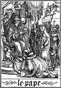 Papież odwiedzony przez śmierć, 1538 autorstwa Hans Holbein der Jüngere