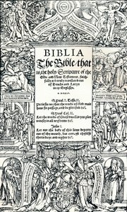 Strona tytułowa angielskiej Biblii Coverdales, 1535 autorstwa Hans Holbein der Jüngere