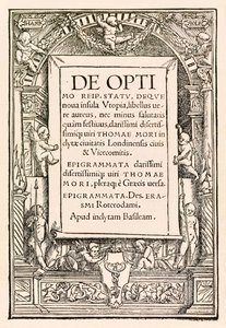 Strona tytułowa z 1518 Bazylei, trzeciego wydania „Utopii” Sir Thomasa More