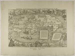 Typ Cosmographicus Universalis, Sim. Grynaeus, Novus Orbis, Basileae 1532 autorstwa Hans Holbein the Younger
