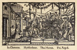 Drzeworyt z 1518 r., trzecie wydanie „Utopii” Sir Thomasa More