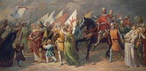 Powrót żołnierzy Zurychu z bitwy pod Dattwil autorstwa Hans Jakob Oeri