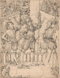 Halberdier i dwóch pikinierów autorstwa Hans Jakob Plepp
