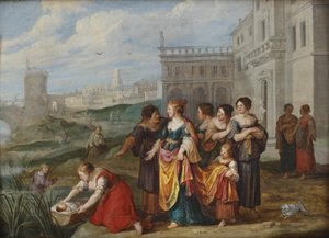 Odnalezienie Mojżesza autorstwa Hans Jordaens III
