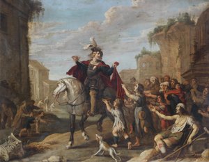 Święty Marcin dzielący swój płaszcz autorstwa Hans Jordaens III