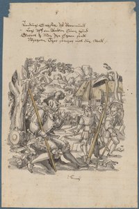 William Tell odmawia uhonorowania kapelusza gubernatora Gesslera autorstwa Hans Kaspar Lang the Elder