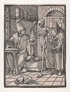 Doktor lub lekarz z Tańca śmierci, ca. 1526, opublikowany 1538.