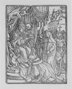 Papież, z Tańca śmierci, ca. 1526, opublikowany 1538.