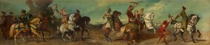 Projekt pochodu uroczystego 1879 - Polowanie z sokołem autorstwa Hans Makart