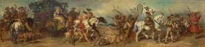 Projekt parady z 1879 r. – grupa myśliwska z wozem z łupami autorstwa Hans Makart