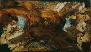 Kolorowy szkic sufitu „Cztery części świata” autorstwa Hans Makart