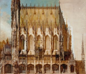 Gotycki kościół grobowy św. Michała, widok z boku autorstwa Hans Makart