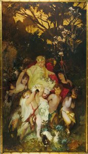 Współczesny Amoretti, Tryptyk, panel środkowy, 1868. autorstwa Hans Makart