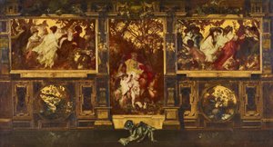 Nowoczesne amorki - projekt do dekoracji ściany autorstwa Hans Makart