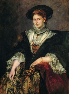 Portret Berthy von Piloty, 1872-1873 autorstwa Hans Makart