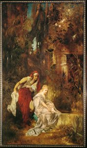 Śpiąca Królewna Śnieżka ... (obraz na płótnie) autorstwa Hans Makart