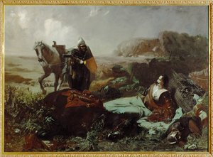 Śmierć hrabiego Pappenheima, generała podczas wojny trzydziestoletniej ... (obraz na płótnie) autorstwa Hans Makart