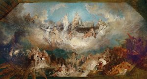 Zatonięcie skarbu Nibelungen w Renie, 1882-1884. autorstwa Hans Makart