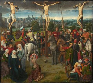 Tryptyk Kalwaria, panel środkowy, lata 80. XIX w. autorstwa Hans Memling