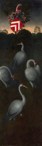 Żurawie z herbem Pagagnottich. 1480 autorstwa Hans Memling