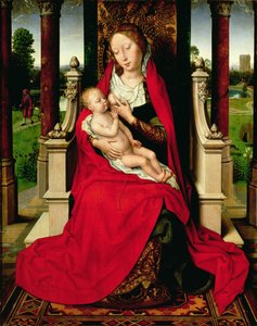 Madonna z Dzieciątkiem na tronie, c.1492-94 autorstwa Hans Memling