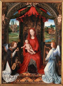 Madonna z dzieciątkiem, anioł ze skrzypcami w ręku (dyszący) autorstwa Hans Memling