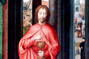Mistyczne zaślubiny św Katarzyny i innych świętych, detal, c1453-1494 autorstwa Hans Memling