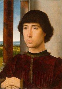 Portret młodzieńca, ca. 1472-75. autorstwa Hans Memling