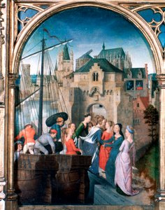 Sanktuarium św. Urszuli, przyjazd do Kolonii, 1489 r. autorstwa Hans Memling