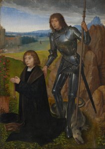 Płyta z dyptyku: św. Jerzy z fundatorem
(Zewnętrzna strona odcięta; patrz nr inw. 1401) autorstwa Hans Memling