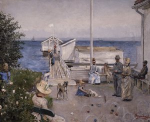 Nabrzeże w Åsgårdstrand (olej na płótnie) autorstwa Hans Olaf Heyerdahl